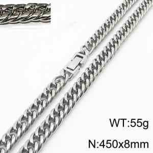 450X8mm Men Cuban Chain Bracelet with Square Jewelry Clasp - KN232814-ZZ