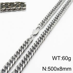 500X6mm Men Cuban Chain Bracelet with Rectangular Lobster Clasp - KN232829-ZZ