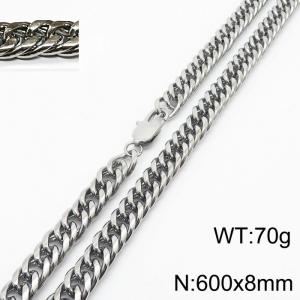 600X8mm Men Cuban Chain Bracelet with Rectangular Lobster Clasp - KN232831-ZZ