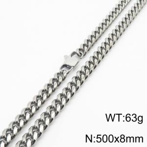 500x8mm Stainless Steel 304 Cuban Chain Necklace Males Jewelry - KN232885-ZZ