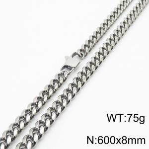 600x8mm Stainless Steel 304 Cuban Chain Necklace Males Jewelry - KN232887-ZZ