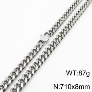 710x8mm Stainless Steel 304 Cuban Chain Necklace Males Jewelry - KN232889-ZZ