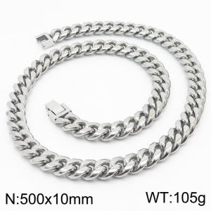 500x10mm Stainless Steel 304 Cuban Curb Chain Necklace Men Fashion Party Jewelry - KN232892-ZZ