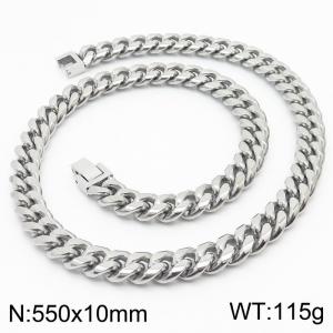 550x10mm Stainless Steel 304 Cuban Curb Chain Necklace Men Fashion Party Jewelry - KN232893-ZZ