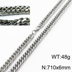Minimalist style men and women can wear stainless steel riding crop chain necklace - KN232917-ZZ