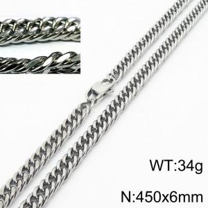 Minimalist style men and women can wear stainless steel riding crop chain necklace - KN232919-ZZ