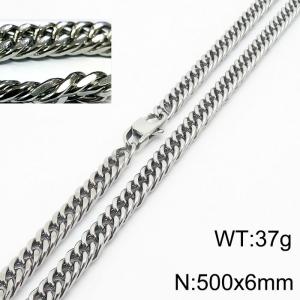Minimalist style men and women can wear stainless steel riding crop chain necklace - KN232920-ZZ