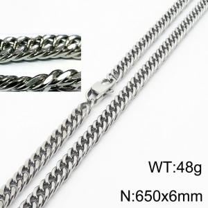 Minimalist style men and women can wear stainless steel riding crop chain necklace - KN232923-ZZ