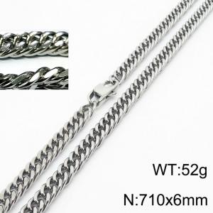 Minimalist style men and women can wear stainless steel riding crop chain necklace - KN232924-ZZ
