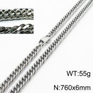 Minimalist style men and women can wear stainless steel riding crop chain necklace - KN232925-ZZ