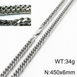 Minimalist style men and women can wear stainless steel riding crop chain necklace - KN232926-ZZ