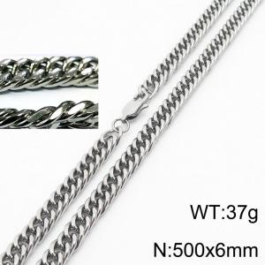 Minimalist style men and women can wear stainless steel riding crop chain necklace - KN232927-ZZ