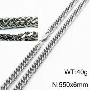 Minimalist style men and women can wear stainless steel riding crop chain necklace - KN232928-ZZ