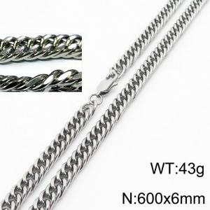 Minimalist style men and women can wear stainless steel riding crop chain necklace - KN232929-ZZ