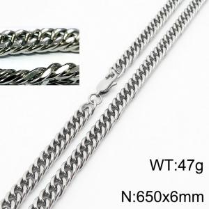 Minimalist style men and women can wear stainless steel riding crop chain necklace - KN232930-ZZ