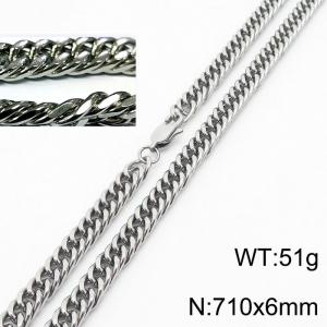 Minimalist style men and women can wear stainless steel riding crop chain necklace - KN232931-ZZ