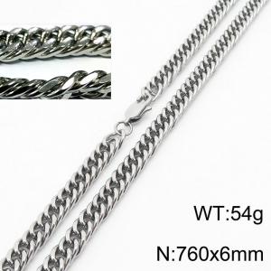Minimalist style men and women can wear stainless steel riding crop chain necklace - KN232932-ZZ