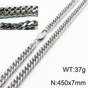 Minimalist style men and women can wear stainless steel riding crop chain necklace - KN232940-ZZ