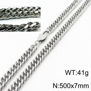 Minimalist style men and women can wear stainless steel riding crop chain necklace - KN232941-ZZ