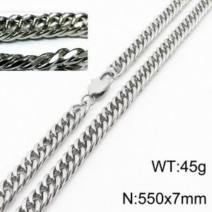 Minimalist style men and women can wear stainless steel riding crop chain necklace - KN232942-ZZ