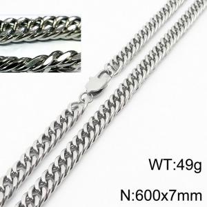 Minimalist style men and women can wear stainless steel riding crop chain necklace - KN232943-ZZ