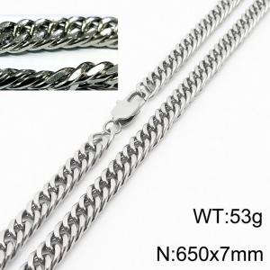 Minimalist style men and women can wear stainless steel riding crop chain necklace - KN232944-ZZ