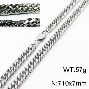 Minimalist style men and women can wear stainless steel riding crop chain necklace - KN232945-ZZ