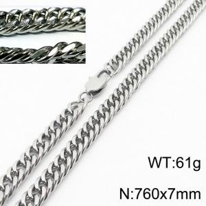Minimalist style men and women can wear stainless steel riding crop chain necklace - KN232946-ZZ