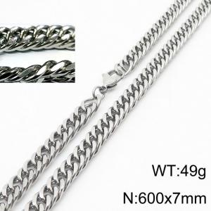 Minimalist style men and women can wear stainless steel riding crop chain necklace - KN232950-ZZ
