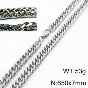 Minimalist style men and women can wear stainless steel riding crop chain necklace - KN232951-ZZ