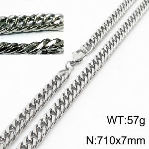 Minimalist style men and women can wear stainless steel riding crop chain necklace - KN232952-ZZ