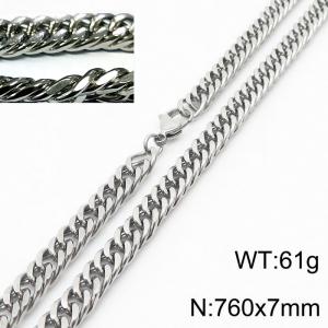 Minimalist style men and women can wear stainless steel riding crop chain necklace - KN232953-ZZ