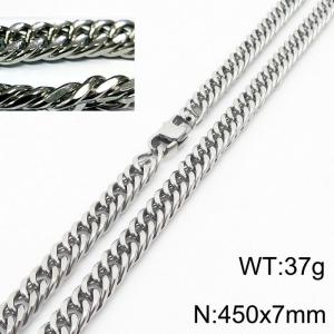 Minimalist style men and women can wear stainless steel riding crop chain necklace - KN232954-ZZ