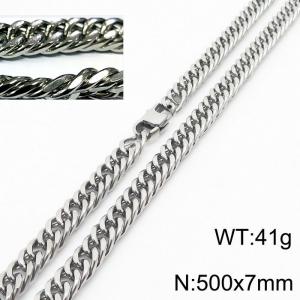 Minimalist style men and women can wear stainless steel riding crop chain necklace - KN232955-ZZ