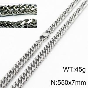 Minimalist style men and women can wear stainless steel riding crop chain necklace - KN232956-ZZ