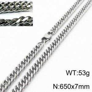 Minimalist style men and women can wear stainless steel riding crop chain necklace - KN232958-ZZ