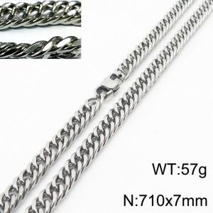 Minimalist style men and women can wear stainless steel riding crop chain necklace - KN232959-ZZ