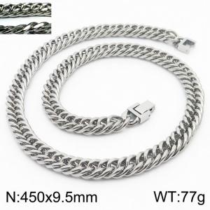 Fashion popular jewelry buckle chain men's stainless steel riding crop chain necklace - KN232961-ZZ