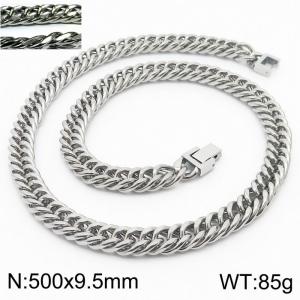 Fashion popular jewelry buckle chain men's stainless steel riding crop chain necklace - KN232962-ZZ