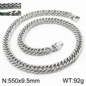 Fashion popular jewelry buckle chain men's stainless steel riding crop chain necklace - KN232963-ZZ