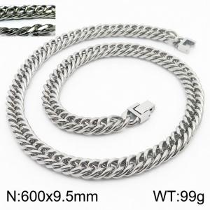 Fashion popular jewelry buckle chain men's stainless steel riding crop chain necklace - KN232964-ZZ