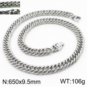 Fashion popular jewelry buckle chain men's stainless steel riding crop chain necklace - KN232965-ZZ