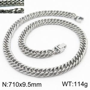 Fashion popular jewelry buckle chain men's stainless steel riding crop chain necklace - KN232966-ZZ