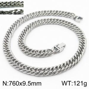 Fashion popular jewelry buckle chain men's stainless steel riding crop chain necklace - KN232967-ZZ