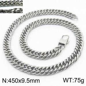 Personality fashion men's stainless steel riding crop chain necklace - KN232968-ZZ