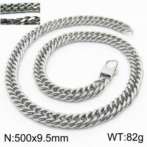 Personality fashion men's stainless steel riding crop chain necklace - KN232969-ZZ
