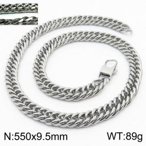 Personality fashion men's stainless steel riding crop chain necklace - KN232970-ZZ