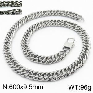 Personality fashion men's stainless steel riding crop chain necklace - KN232971-ZZ