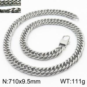 Personality fashion men's stainless steel riding crop chain necklace - KN232973-ZZ