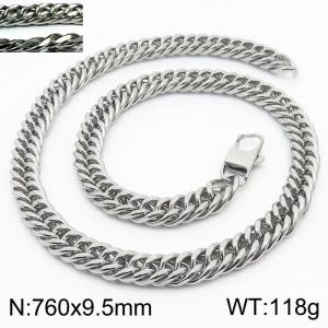 Personality fashion men's stainless steel riding crop chain necklace - KN232974-ZZ